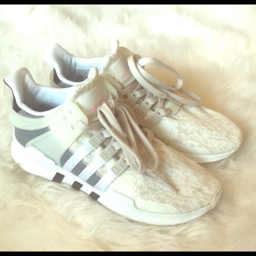 Womens White EQT Adidas size 6.5 - Picture 1 of 5